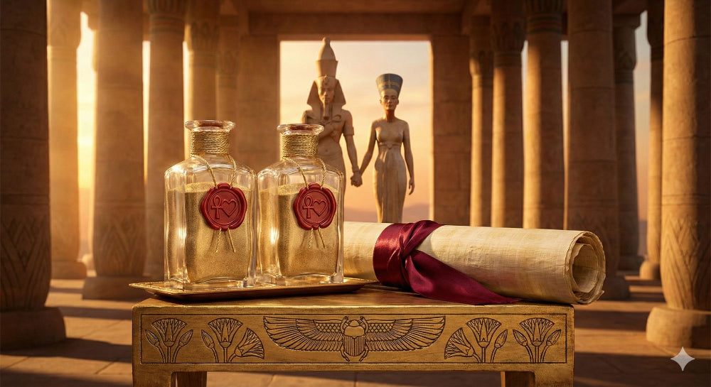 The Love Edition Chest - Hand-carved wooden box with personalized romantic Papyrus scroll and eternal love gift couple