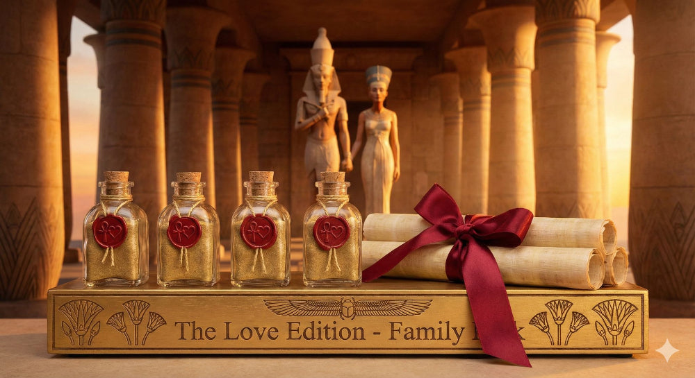 The Love Edition Chest - Hand-carved wooden box with personalized romantic Papyrus scroll and eternal love gift family 