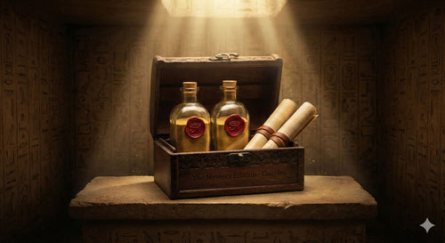 The Mystery Edition Chest - Black wooden mystery box containing sacred enigma hunt experience and hidden secrets couple